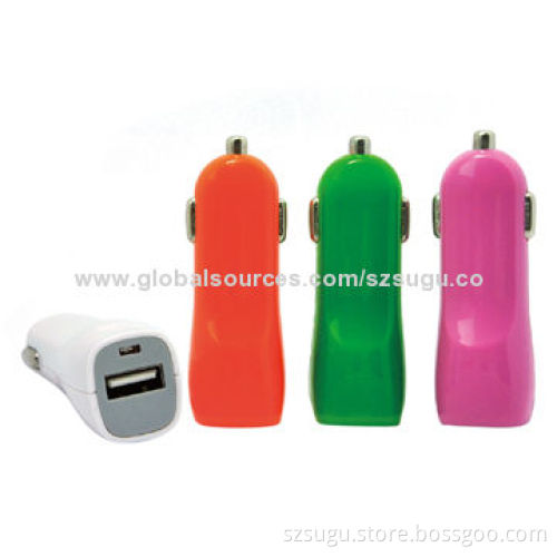 2014 fancy design single-port USB car charger, real 1 or 2A current